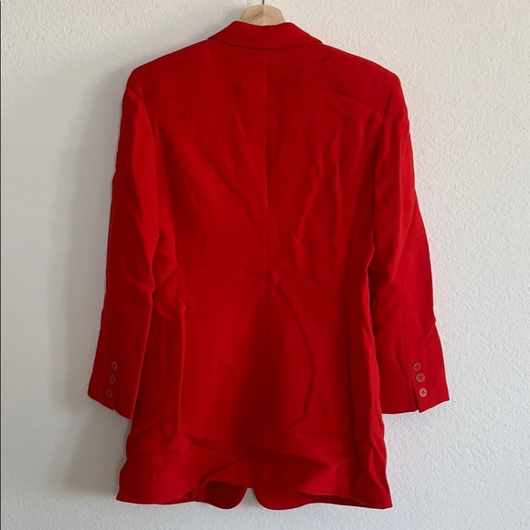 Donna Karen | Red long blazer jacket - Picture 8 of 16